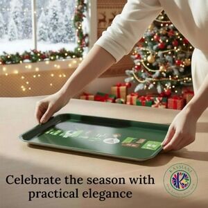 IKEA VINTERFINT Green Tray 15x11" – Holiday Decor, Limited Edition